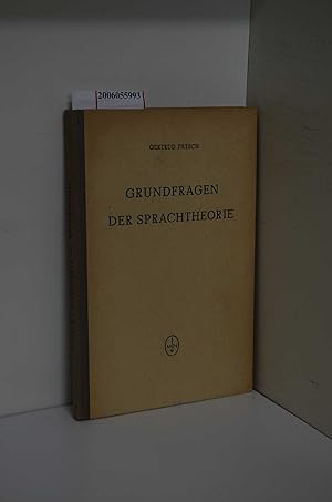 Seller image for Grundfragen der Sprachtheorie / Gertrud Ptsch for sale by ralfs-buecherkiste