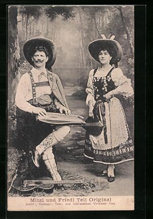 Seller image for Ansichtskarte Mitzi und Friedl Tell, Jodler-, Gesangs- und Tanz-Duo for sale by Bartko-Reher