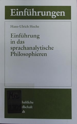 Imagen del vendedor de Einfhrung in das sprachanalytische Philosophieren. a la venta por Antiquariat Bookfarm