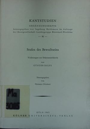 Seller image for Stufen des Bewutseins. Vorlesungen zur Erkenntnistheorie. for sale by Antiquariat Bookfarm