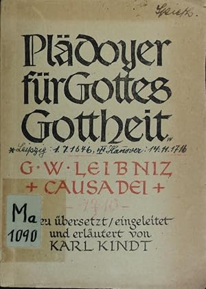 Bild des Verkufers fr Pldoyer fr Gottes Gottheit 'Causa dei'. zum Verkauf von Antiquariat Bookfarm