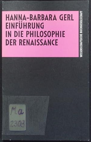Bild des Verkufers fr Einfhrung in die Philosophie der Renaissance. zum Verkauf von Antiquariat Bookfarm