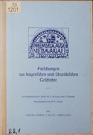 Bild des Verkufers fr Forschungen zur bayerischen und schwbischen Geschichte. zum Verkauf von Antiquariat Bookfarm