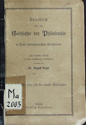 Bild des Verkufers fr berblick ber die Geschichte der Philosophie in ihren interessantesten Problemen. zum Verkauf von Antiquariat Bookfarm