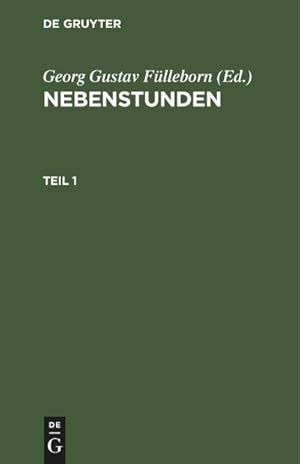 Bild des Verkufers fr Nebenstunden. Teil 1 zum Verkauf von AHA-BUCH GmbH