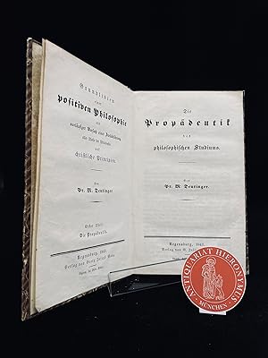 Bild des Verkufers fr Die Propdeutik des philosophischen Studiums. zum Verkauf von Antiquariat Hieronymus