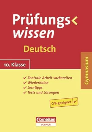 Imagen del vendedor de Prfungswissen - Gymnasium: 10. Schuljahr - Deutsch: Schlerbuch mit Lerntipps, Tests und Lsungen a la venta por Wegmann1855