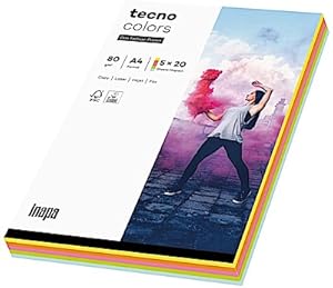 Seller image for Inapa farbiges Kopierpapier tecno Colors mixed pastell: 80 g/m , A4, 100 Blatt, hell-chamois, hell-gelb, rosa, hell-grn, hell-blau for sale by Wegmann1855
