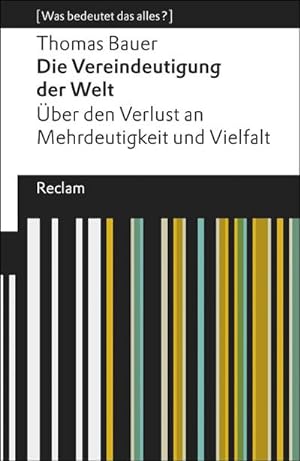 Seller image for Die Vereindeutigung der Welt for sale by Wegmann1855
