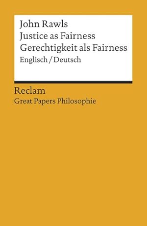 Imagen del vendedor de Justice as Fairness / Gerechtigkeit als Fairness a la venta por Wegmann1855