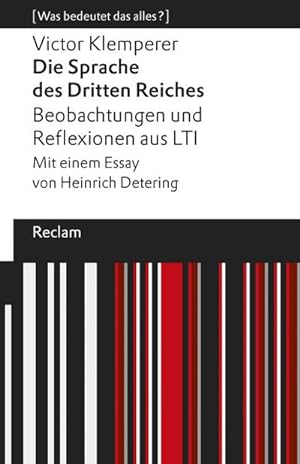 Seller image for Die Sprache des Dritten Reiches. Beobachtungen und Reflexionen aus LTI for sale by Wegmann1855