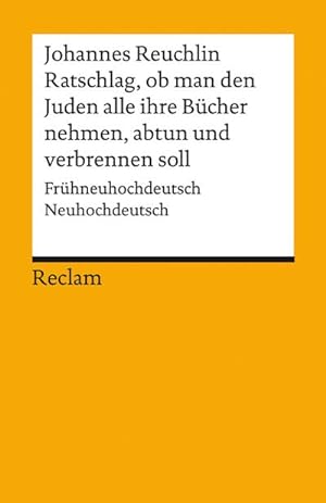 Seller image for Ratschlag, ob man den Juden alle ihre Bcher nehmen, abtun und verbrennen soll for sale by Wegmann1855