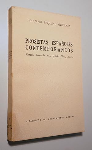 Bild des Verkufers fr PROSISTAS ESPAOLES CONTEMPORNEOS. Alarcn, Leopoldo Alas, Gabriel Mir, Azorn - Madrid 1956 zum Verkauf von Llibres del Mirall