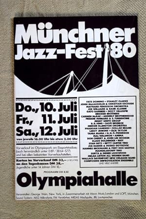 Bild des Verkufers fr Mnchner Jazz-Fest `80. Programm. zum Verkauf von Verlag + Antiquariat Nikolai Lwenkamp