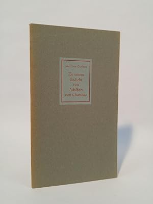 Bild des Verkufers fr Zu einem Gedicht von Adalbert von Chamisso zum Verkauf von ANTIQUARIAT Franke BRUDDENBOOKS
