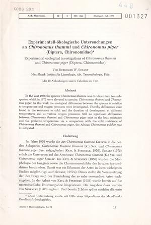 Image du vendeur pour Experimentell-kologische Untersuchungen an Chironomus thummi und mis en vente par Clivia Mueller