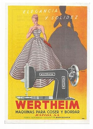 Wertheim Maquinas para coser y bordar. Rápida, S.A.