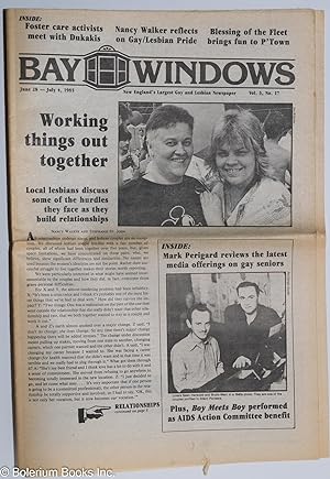 Seller image for Bay Windows: New England's Largest Gay & Lesbian Newspaper; vol. 3, #17, June 28 - July 4, 1985: Working Things Out Together for sale by Bolerium Books Inc.