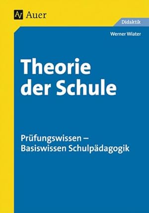 Seller image for Theorie der Schule for sale by Wegmann1855