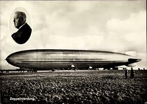 Ansichtskarte / Postkarte Zeppelinlandung, Hugo Eckener, LZ 127 Graf Zeppelin