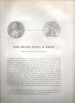 Imagen del vendedor de Maria Giovanna Battista di Nemours. Seconda moglie di Carlo Emanuele II. Vittorio Amedeo II. XV Duca di Savoia e I Re di Sardegna. a la venta por Libri Antichi e Rari di A. Castiglioni