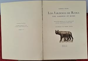 Imagen del vendedor de LOS JARDINES DE ROMA. GABRIEL FAURE. ACUARELAS DE PIERRE VIGNAL. EDITA S.A. 1926. a la venta por Arte & Antigedades Riera