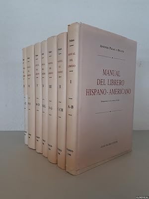 Bild des Verkufers fr Manual del librero Hispano-Americano (7 volumes) zum Verkauf von Klondyke