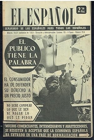 El Español, nº 259. 15-21 noviembre. Semanario de los españoles para todos los españoles.