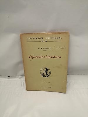Image du vendeur pour Opsculos Filosficos (Primera edicin, 1919) mis en vente par Libros Angulo