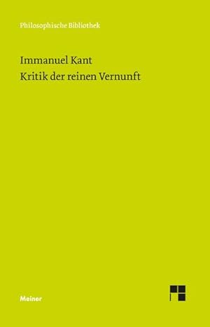 Bild des Verkufers fr Kritik der reinen Vernunft zum Verkauf von Wegmann1855