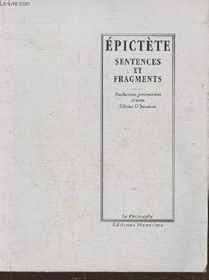Bild des Verkufers fr Sentences et fragments zum Verkauf von Le-Livre