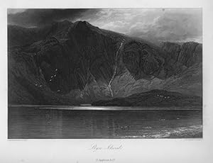 LANDSCAPE VIEW OF LYYN IDWAL within Cwm Idwal in the Glyderau mountains of Snowdonia,WALES,1875 S...