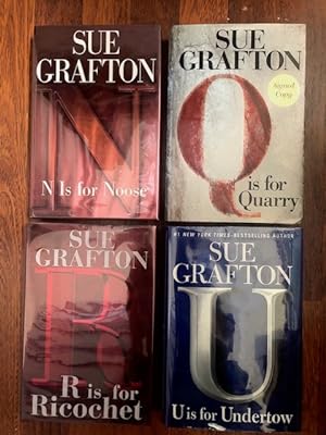 N is for Noose; Q for Quarry; R is for Ricochet; U is for Undertow (4 signed books)