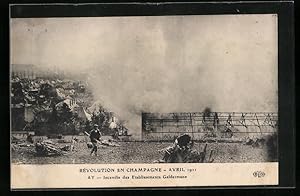 Ansichtskarte Ay, Rèvolution en Champagne-Avril 1911 - Incendie des Etablissements Geldermann