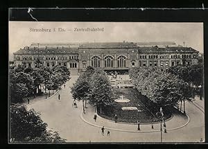 Ansichtskarte Strassburg i. Els., Zentralbahnhof aus der Vogelschau