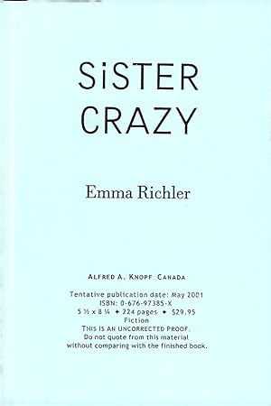 Seller image for Sister Crazy (UCP, First Edition) for sale by Purpora Books