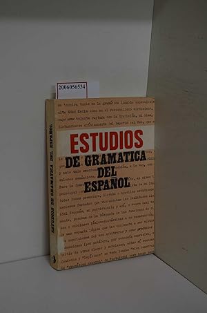 Imagen del vendedor de Estudios de gramatica del espaol a la venta por ralfs-buecherkiste