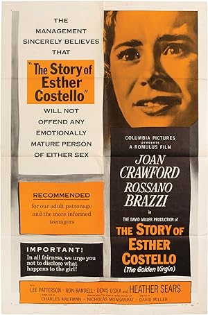 Immagine del venditore per The Story of Esther Costello (Original poster for the 1957 film) venduto da Royal Books, Inc., ABAA