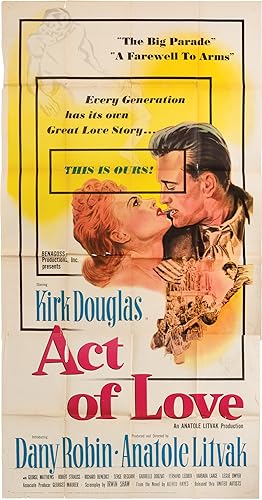 Imagen del vendedor de Act of Love (Original three-sheet poster for the 1953 film) a la venta por Royal Books, Inc., ABAA