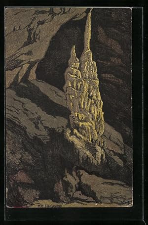Seller image for Knstler-Ansichtskarte Ernst E. Schlatter: Beatushhlen, Kohinoor, Inneres for sale by Bartko-Reher