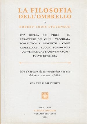 Imagen del vendedor de La filosofia dell'ombrello a la venta por Arca dei libri di Lorenzo Casi