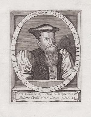 Seller image for Georgius Carletonus Episcopus Cicestriensis" - George Carleton (1559-1628) bishop of Llandaff Chichester Portrait for sale by Antiquariat Steffen Vlkel GmbH