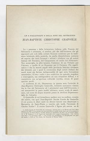 Un "Italianisant" della fine del Settecento: Jean-Baptiste Christophe Grainville.