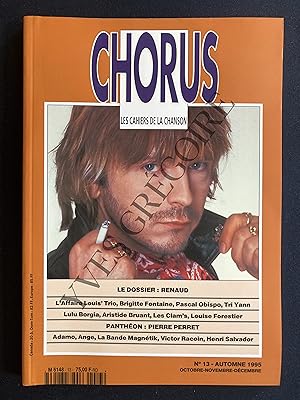 CHORUS-LES CAHIERS DE LA CHANSON-N°13-OCTOBRE-NOVEMBRE-DECEMBRE 1995-RENAUD