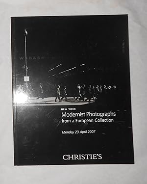 Image du vendeur pour Modernist Photographs from a European Collection (Christie's, New York 23 April 2007) mis en vente par David Bunnett Books