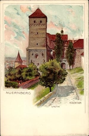 Bild des Verkufers fr Knstler Ansichtskarte / Postkarte Mutter, K., Nrnberg in Mittelfranken, Heidenturm zum Verkauf von akpool GmbH