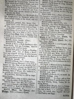 Bild des Verkufers fr An Universal Etymological English Dictionary, Comprehending The Derivations of the Generality of Words in the English Tongue, either Ancient or Modern, from the Ancient British, Saxon, Danish, Norman, and Modern French, Teutonic, Dutch, Spanish, Italian; as also from the Latin, Greek, and Hebrew Languages, each in their proper Characters. And Also A brief and clear Explication of all difficult Words, derived from any of the aforesaid Languages, and Terms of Art, relating to ANATOMY, BOTANY, PHYSICK, PHARMACY, SURGERY etc. etc. Together With A large Collection and Explication of Words and Phrases used in our Ancient Statutes, Charters, Writs, Old Records, and Processes in Law, etc. etc. Containing many Thousand Words more than either Harris, Philips, Kersey, or any English Dictionary before extant. To which is added, A Collection of our most common Proverbs, with their Explication and Illustration. The whole WORK compil'd and methodically digested, as well for the Entertainment of the C zum Verkauf von Patrick Pollak Rare Books ABA ILAB