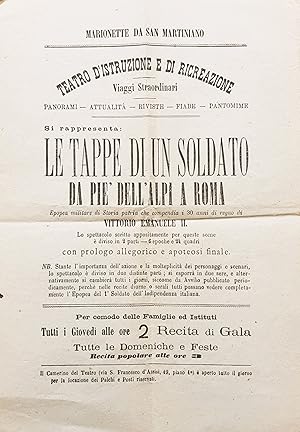 Le tappa di un soldato da piè dell'Alpi a Roma - Marionette di San Martiniano Torino 1880 ca.