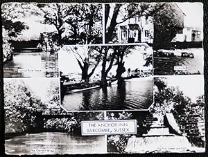 Barcombe Postcard Sussex Anchor Inn Fish Ladder And Falls Real Photo