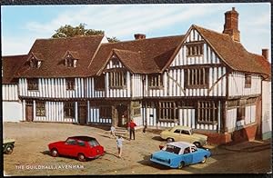 Lavenham Postcard Guildhall Suffolk Classic cars Austin A40 Ford Consul Classic Prefect